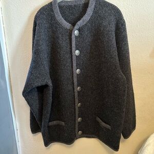 Vintage Huber Women’s or men’s Gray Wool Sweater would fit L/XL luxury thick